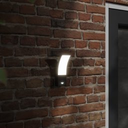 Lampi exterioare de perete cu LED/senzor 2 buc. negru aluminiu GartenMobel Dekor