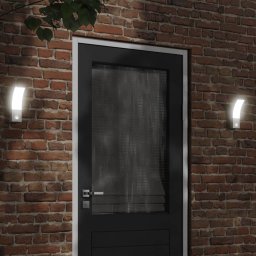 Lampi exterioare de perete LED/senzor 2 buc alb aluminiu turnat GartenMobel Dekor