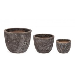Set 3 ghivece flori teracota maro Duyen 39x31 cm, 30x24 cm, 21x18 cm