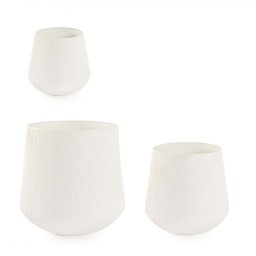 Set 3 ghivece flori metal bej Kenar 27x35.5 cm, 37x48.5 cm, 48x61 cm