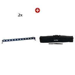 2 x Eurolite LED BAR-12 QCL RGBW + husa