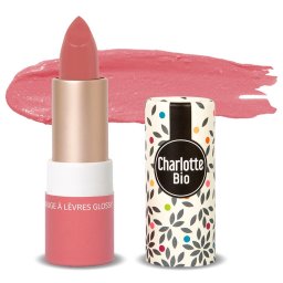 Ruj BIO stralucitor Rosewood, cu unt shea, ulei ricin si ceara vegetala Charlotte Bio