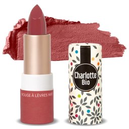Ruj BIO mat Rouge Rose, cu unt shea, ulei ricin si unt jojoba Charlotte Bio