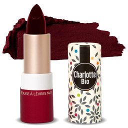 Ruj BIO mat Rouge Figue, cu unt shea, ulei ricin si unt jojoba Charlotte Bio