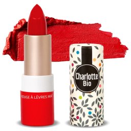 Ruj BIO mat Vrai Rouge, cu unt shea, ulei ricin si unt jojoba Charlotte Bio