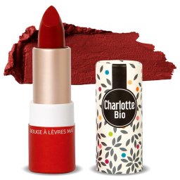 Ruj BIO mat Coquelicot, cu unt shea, ulei ricin si unt jojoba Charlotte Bio