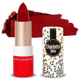 Ruj BIO mat Rouge Passion, cu unt shea, ulei ricin si unt jojoba Charlotte Bio