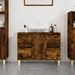 Dulap de chiuveta, stejar afumat, 80x33x60 cm, lemn prelucrat GartenMobel Dekor