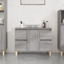 Dulap de chiuveta, gri sonoma, 80x33x60 cm, lemn prelucrat GartenMobel Dekor