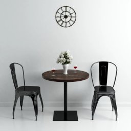 Masa bistro, MDF si otel, rotunda, 80x75 cm, Cenusiu închis GartenMobel Dekor