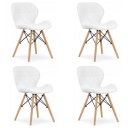 Set 4 scaune stil scandinav, Artool, Lago, piele ecologica, lemn, alb, 47x38x73 cm GartenVIP DiyLine