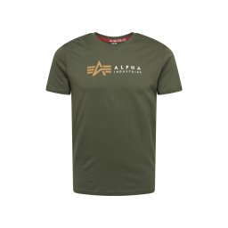 ALPHA INDUSTRIES Tricou galben auriu / oliv / alb