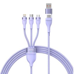 3in1 USB Flash Series 2, USB-C + micro USB + Lightning, 100W, 1.2m (purple)