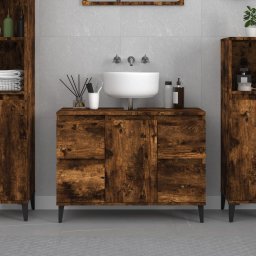Dulap de chiuveta, stejar afumat, 80x33x60 cm, lemn prelucrat GartenMobel Dekor