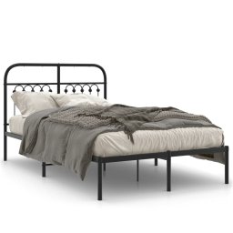 Cadru de pat metalic cu tablie, negru, 120x190 cm GartenMobel Dekor