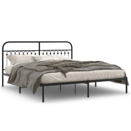 Cadru de pat metalic cu tablie, negru, 183x213 cm GartenMobel Dekor