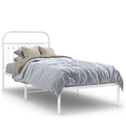 Cadru de pat metalic cu tablie, alb, 90x190 cm GartenMobel Dekor