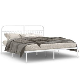 Cadru de pat metalic cu tablie, alb, 183x203 cm GartenMobel Dekor