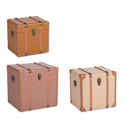 Set 3 cufere depozitare Loisia 34x28x33 cm; 42x34x41 cm; 50x40x49 cm