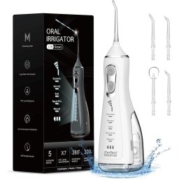 Irigator Oral Profesional Perfect Medical PM-41 - Dus Bucal Portabil cu Acumulator, 1800 Pulsatii/min, 5 Programe, Rezervor 300ml, 4 Duze Incluse