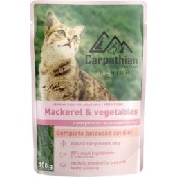 Hrana Premium Pisica, Umeda, Carpathian cu Macrou si Legume, 24x100 gr