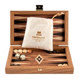 Set joc table backgammon Walnut de Calatorie 19,5 x 23 cm