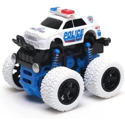 Masinuta off-road 4 x 4, monster truck, Politie, alb