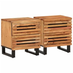 Noptiere, 2 buc., 40x33x46 cm, lemn masiv de acacia GartenMobel Dekor