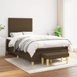 Pat box spring cu saltea, maro închis, 120x200 cm, textil GartenMobel Dekor