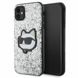 Husa Karl Lagerfeld KLHCN61G2CPS iPhone 11 / Xr 6.1" silver/silver hardcase Glitter Choupette Patch