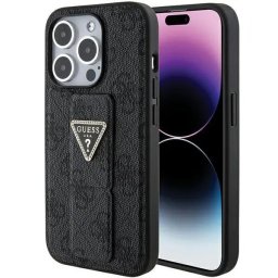 Husa Grip Stand 4G Triangle Strass pentru iPhone 15 Pro Max – negru