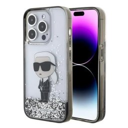 Husa Karl Lagerfeld Liquid Glitter Ikonik case for iPhone 15 Pro - transparent