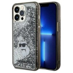 Husa Karl Lagerfeld Liquid Glitter Choupette case for iPhone 13 Pro Max - transparent
