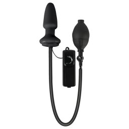 You2Toys - vibrator anal pompatil cu umflare - silicon negru