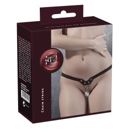 Fetish - tanga cu nituri și lanțuri (negru, S-L)