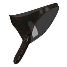 LATEX - chiloți cu dildouri duble - latex negru S-L