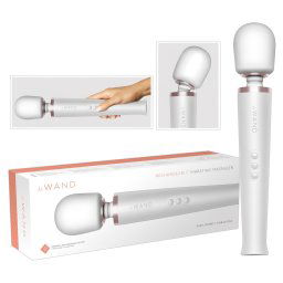 le Wand - vibrator exclusiv cu masaj, cu baterie (alb)