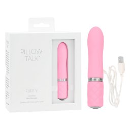 Pillow Talk Flirty - vibrator tip ruj reîncărcabil - silicon roz