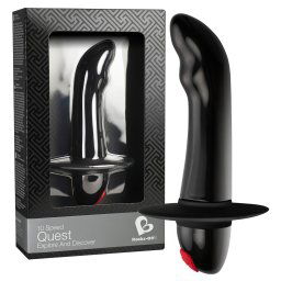 Quest - Vibrator negru pentru prostată cu 10 ritmuri (începători)