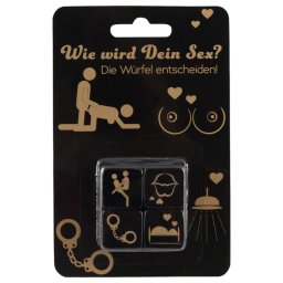 Set de zaruri erotice pentru cupluri (4 bucăți, negre)