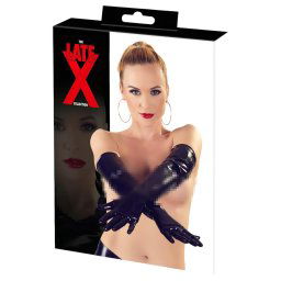 LATEX - mănuși lungi unisex (negru) - L