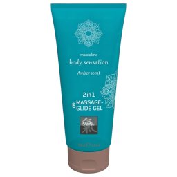 HOT - Shiatsu 2în1 Amber Scent - lubrifiant pentru masaj - ambră (200 ml)