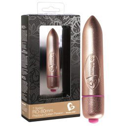 RO-80mm - mini vibrator ruj (7 ritmuri) - auriu