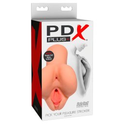 PDX - Masturbator realist 2în1 - dublă utilitate - culoare naturală