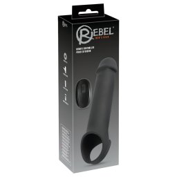 Rebel - mânecă pentru penis cu vibrații, wireless, reîncărcabilă, negru