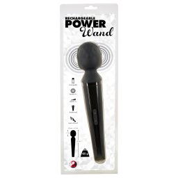 You2Toys Power Wand - reîncărcabil, vibrator de masaj (negru)