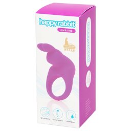Happyrabbit - inel pentru penis vibrator reîncărcabil - silicon mov
