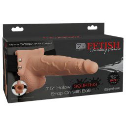 Set Fetish Strap-On 7,5 - Dildo cu Curea și Funcție de Ejectare (natur)