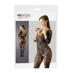 NO:XQSE - Catsuit sexy cu model floral - negru (S-L)