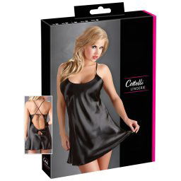 Cottelli - Neglijeu satinat (negru) - XXL